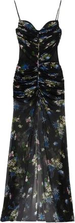 Blumarine Abito lungo a fiori - Nero