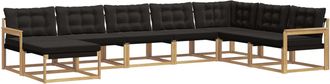 vidaXL Conjunto De Sof&aacute;s De Exterior 8 Uds. Blanco Y Negro Vidaxl