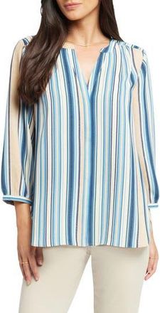 NYDJ Pintuck Blouse in Hilltop Stripe at Nordstrom Rack, Size X-Small