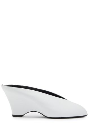 Khaite Cloak 75 Peep-toe Leather Mules - White - 40 (IT40 / UK7)
