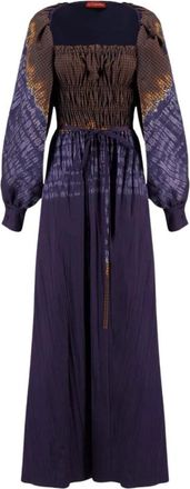 Altuzarra Katoenen Trapeze Jurk Multicolor - Dames - Maxi kleedjes - Blauw - S - Katoen - Kleedjes