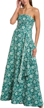 Rene Ruiz Strapless A-Line Side Drape Gown