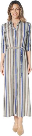 Caliban Abito chemisier fantasia righe - Dames - Shirt Kleedjes - Veelkleurig - XL - Kleedjes