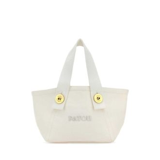 Patou White Canvas Trapeze Handbag