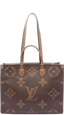Louis Vuitton Beige Brown Coated Canvas Handbag Tote Bag (Pre-Owned)