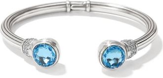 Brighton Womens Meridian Aurora Petite Hinge Bangle In Aqua