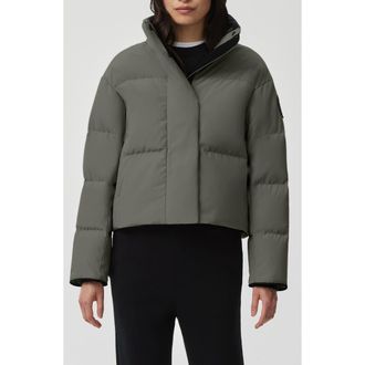 Canada Goose Grandview Black Label Crop 625 Fill Power Down Puffer Jacket in Sagebrush at Nordstrom, Size Large