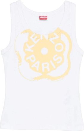 Kenzo Boke Flower 2.0 Rib Tank Top - Dames - Tops zonder mouwen - Wit - L - Katoen - Tops