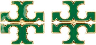 Tory Burch Small Icon Stud Earrings in Dark Kale at Nordstrom