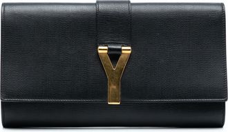 Saint Laurent Pre-owned Womens Leather Chyc Ligne Clutch - Black - One Size