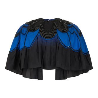 Alberta Ferretti Bolero with sequins - female - Alberta Ferretti - Ponchos - Blue - S - Jackets