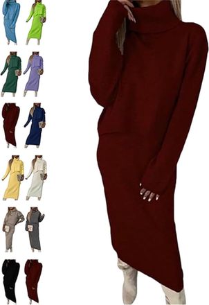 Generic Dress and Turtle Neck Sweater Set,Womens Turtleneck 2 Piece Outfit Ribbed Knit Sweater,Long Sleeve Pencil Skirt Sets (UK, Alpha, M, Regular, Regular, 