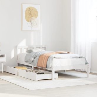 Berkfield Home Bed Frame without Mattress White 90x190 cm Single Solid Wood Pine
