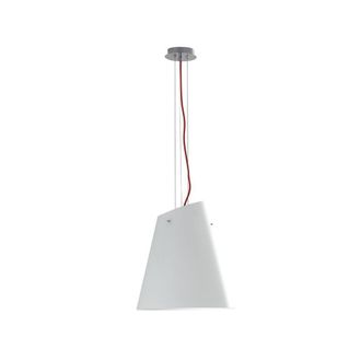 Netlighting Ermes Glass Ceiling Pendant Chrome Opal Red E27 in White