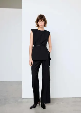 Mango Combined jumpsuit with beaded belt nero - Donna - S - MANGO