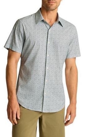 Bonobos Tech Slim Fit Palm Print Short Sleeve Button-Up Shirt in Leon Palms V2 C35 at Nordstrom Rack, Size X-Large