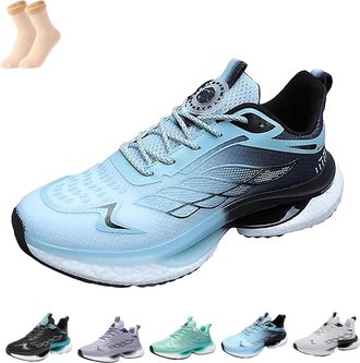 Generic Hands Free and Supportive Walking Shoes for Women Breathable Mesh Sneakers Wide Toe Lightweight Footwear Comfort - (Blue,10.5)