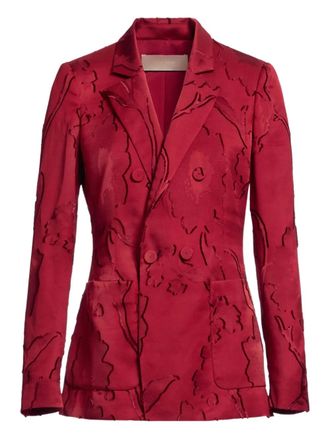 Elie Saab jacquard double-breasted blazer - Rosso