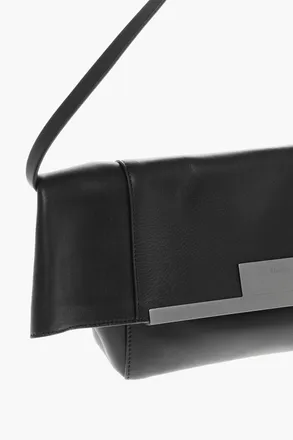 Max Mara Leather Shoulder Bag CLASP with Metal Detail Max Mara