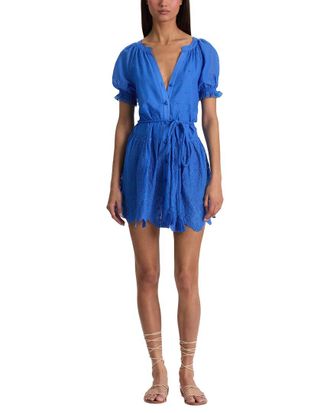 Alice & Olivia Alice + Olivia Thalia Puff Sleeve Button Down Tunic Dress