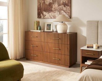 Castlery Sloane 6-Drawer Dresser, Walnut - Brown - Castlery Furniture Set