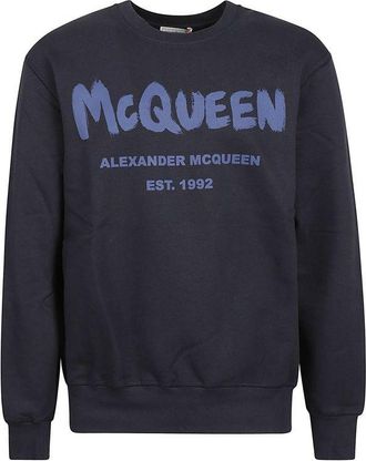 Alexander McQueen Blue Cotton Mens Sweatshirt