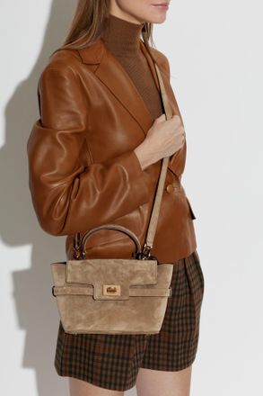 Max Mara Beige Suede Margaux Bag, Womens, Beige