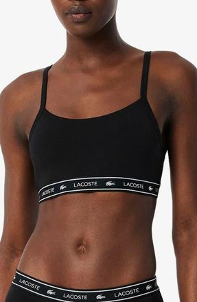 Lacoste Stretch Cotton Bralette in Black at Nordstrom, Size Medium