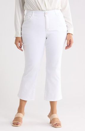Wit & Wisdom Bennett High Waist Crop Barely Bootcut Jeans in Optic White at Nordstrom, Size 14W