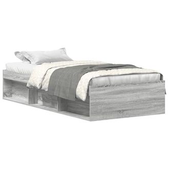Berkfield Home Bed Frame Grey Sonoma 75x190 cm Small Single