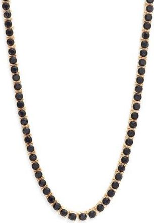 Nordstrom 3mm Cubic Zirconia Tennis Necklace in Black- Gold at Nordstrom Rack