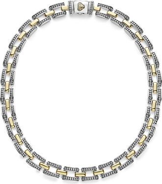 Lagos High Bar Link Collar Necklace in Two-Tone at Nordstrom, Size 16