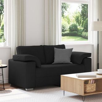 vidaXL Divano con cuscino Nero 160 x 77 x 82 cm Tessuto Vidaxl