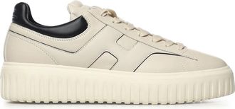 Hogan H-Stripes Sneakers - Heren - Sneakers - Beige - 43 1/2 EU - Leer - Schoenen
