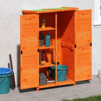 Berkfield Home Garden Tool Shed Brown 83x57x140 cm Solid Wood Pine | Size: 83 x 57 x 140 cm
