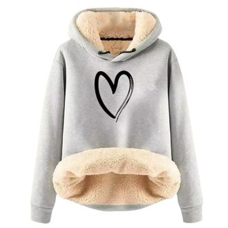 Generic Fleece Hoodie Women UK Teddy Fleece Lined Hoodie Super Soft Warm Tops Oversized Hoodies Comfortable Sweatshirt Thick Thermal Hooded Jumper Sweater Out