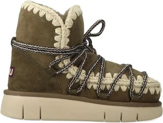 Mou Bounce Boot Suede Scoubiedoo L - Dames - Winterlaarzen - Groen - 38 EU - Wol - Schoenen