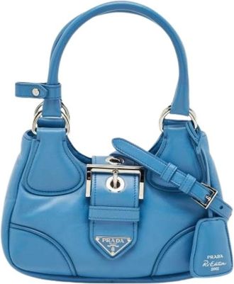 Prada Pre-owned Vintage Leren Handtas - Dames - Vintage Handtas - Blauw - ONE Size - Leer - Vintage