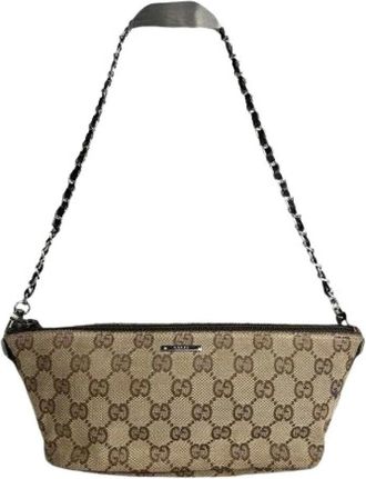 Gucci Pre-owned Shoulder Bags, female, Beige, Size: ONE SIZE Pre-owned Vintage Shoulder Bag