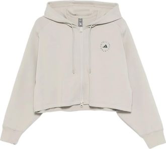 adidas by Stella McCartney Felpa con cappuccio crop - Grigio