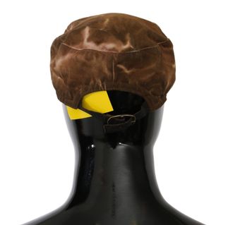 Costume National Womens Brown Newsboy Beret Cabbie Fedora Hat Cotton Blend