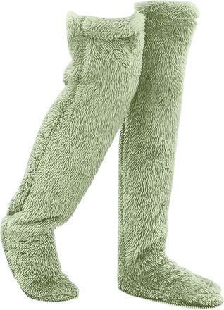 Generic Goose Down Knee Socks for Christmas, Fuzzy Leg Warmers, Soft comfort Long Fuzzy Thigh High Socks Cold Weather