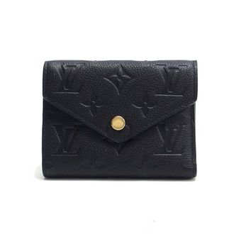 Louis Vuitton Black Noir Monogram Empreinte Leather Wallet (Tri-Fold) (Pre-Owned)