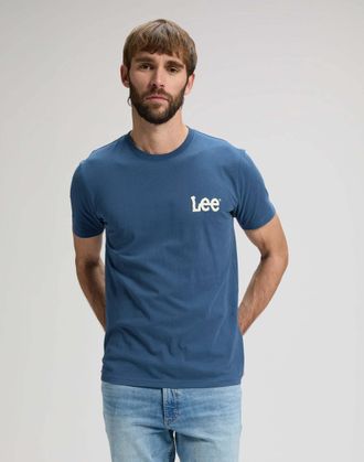 Lee T-Shirt LEE Lee T-Shirt Medium Wobbly Lee, Herren, Gr. M, blau, Obermaterial: 100% Baumwolle CO., Shirts T-Shirt