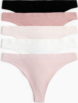 H&M 5er-Pack Tangas Seamless - Pink