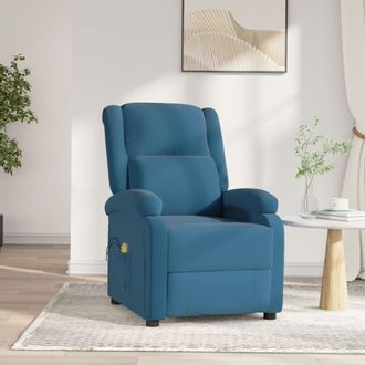 vidaXL Sill&oacute;n De Masaje El&eacute;ctrico Terciopelo Azul Vidaxl