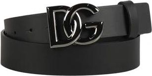 Dolce & Gabbana Zwart Logo Gesp Riem - Heren - Riemen - Zwart - 110 CM - Accessoires