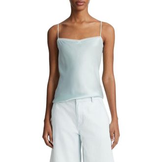 Vince Layered Chiffon Trim Camisole in Sea Star at Nordstrom Rack, Size Large