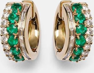 Anita Ko Lola 18kt gold earrings with emeralds and diamonds