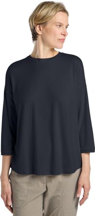 Jack Wolfskin 3/4-Arm-Shirt JACK WOLFSKIN TRAVEL 3 4 T W, Damen, Gr. M (38/40), blau (schwarznavy, heather), Obermaterial: 95% Polyester, 5% sonstige Fasern, Shirts